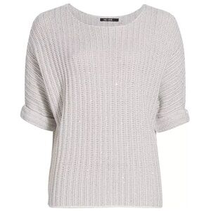 NIC+ZOE Glow It Sweater, Medium, Petite, 3/4sleeves, color Pale Smoke, NWT